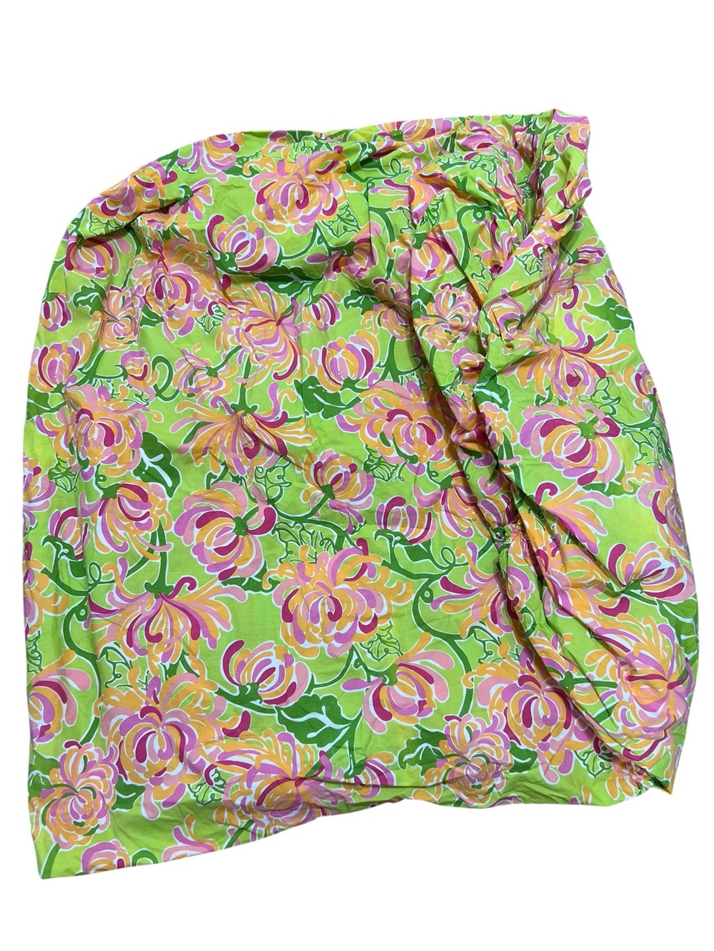 Lilly Pulitzer x Garnet Hill Floral King Size Fitted Sheet Lime Green/Pink